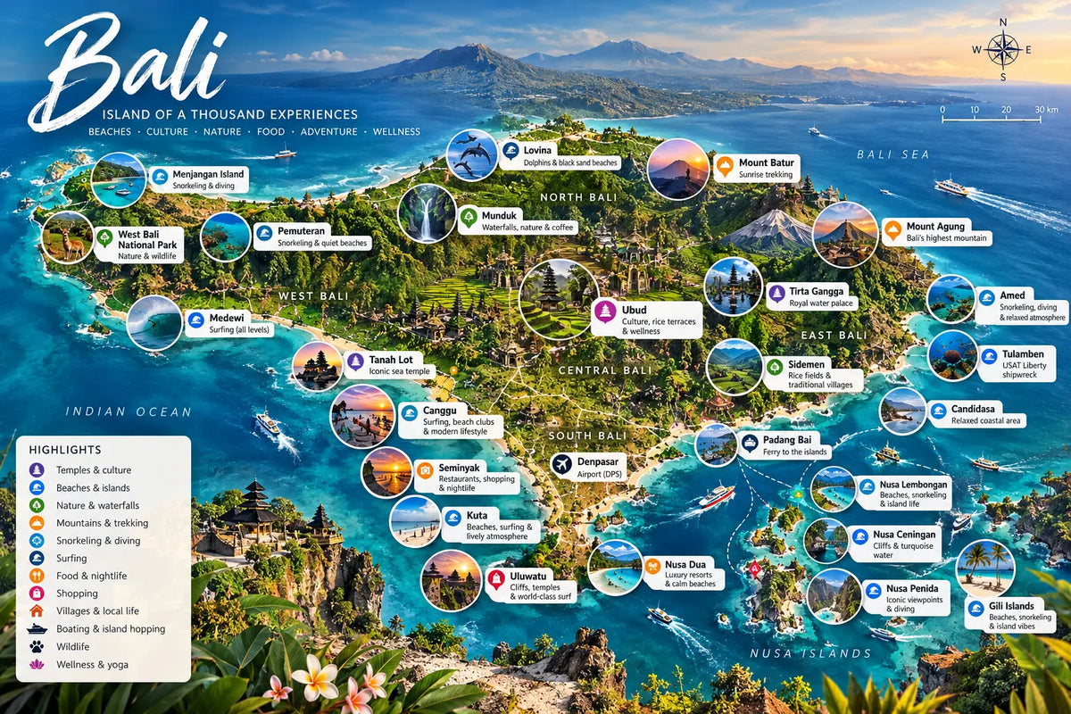 Map of Bali: A Guide to the Island’s Areas